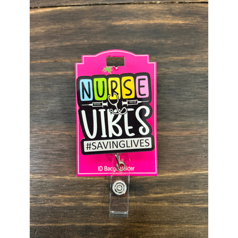 Nurse Vibes ID Badge Reel