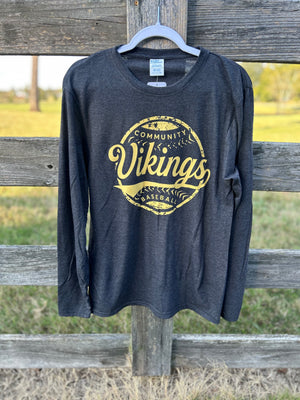 Dark Heather Gray Vintage Baseball Design