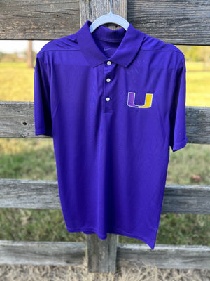Purple Mens Nike Polo with Embroidered U