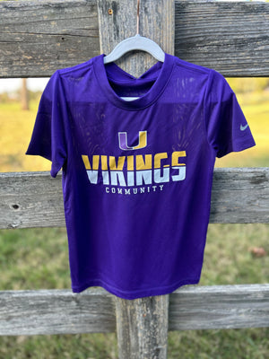 Purple Nike Drifit Shirt with Sliced Viking Design