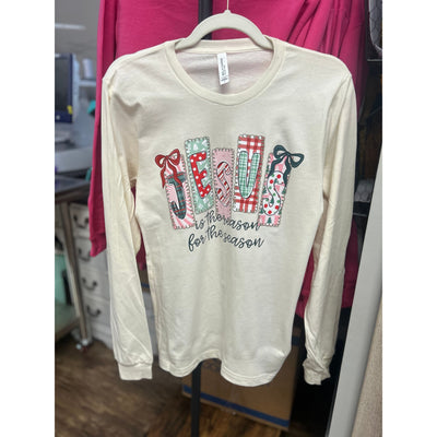 Jesus Is The Reason for the Season Long Sleeve Tee – Adult | Bella+Canvas