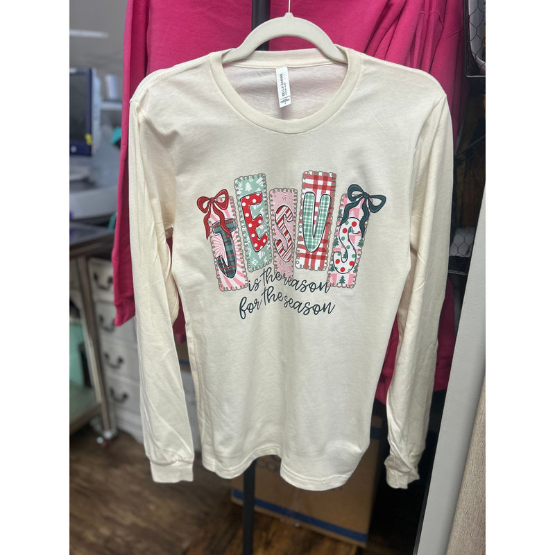 Jesus Is The Reason for the Season Long Sleeve Tee – Adult | Bella+Canvas