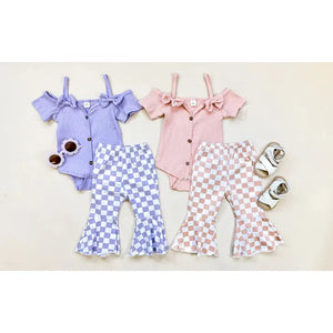 Claire Checkered Bells Set - Baby Girl Outfit