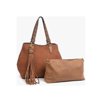 Brown Aliza Satchel - Monogrammable