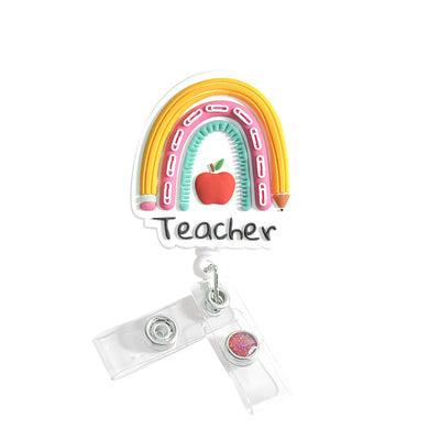 Teacher Rainbow ID Badge Reel