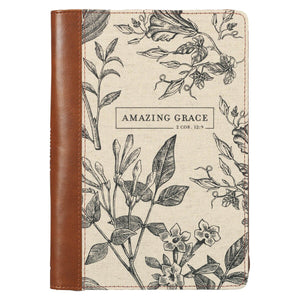 Cream Floral Journal with Zipper