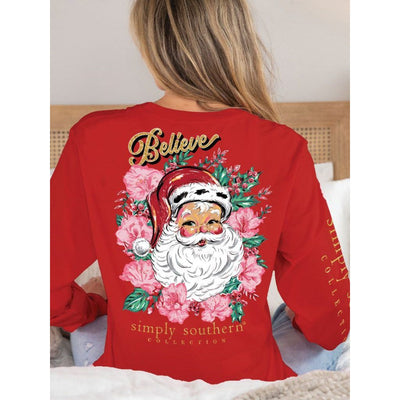 Believe Santa Long Sleeve - Youth - Simply Southern Tee