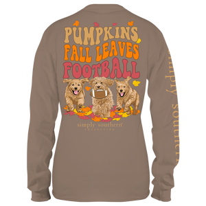Simply Southern Youth LS Pumpkin Leaves Tee