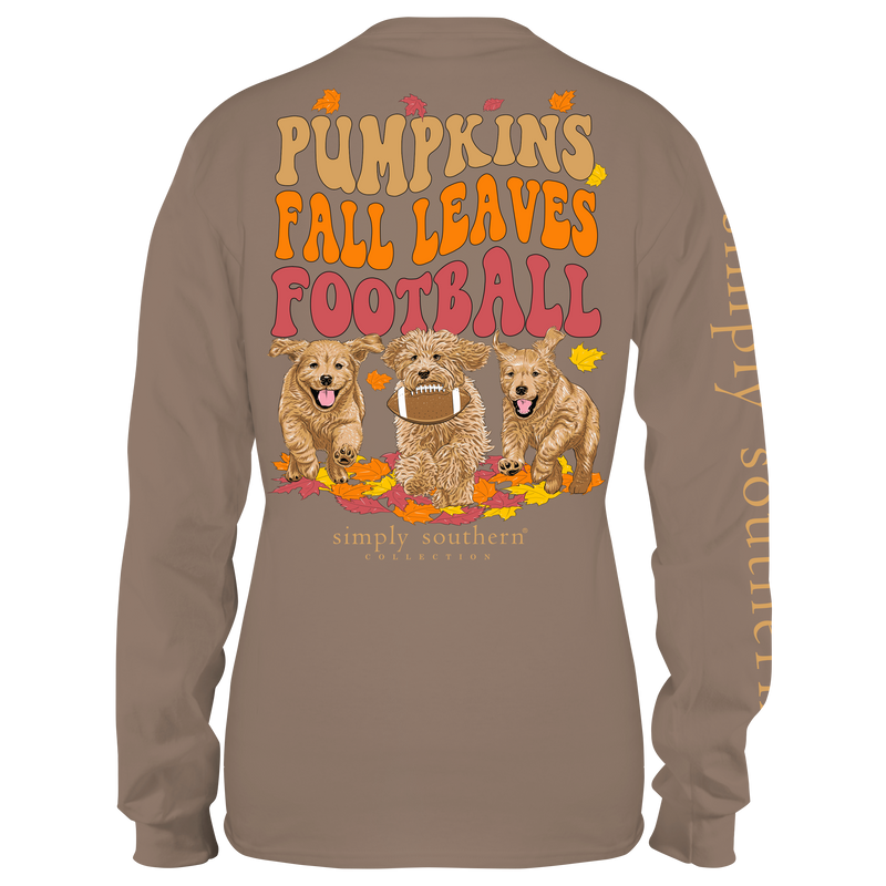 Simply Southern Youth LS Pumpkin Leaves Tee