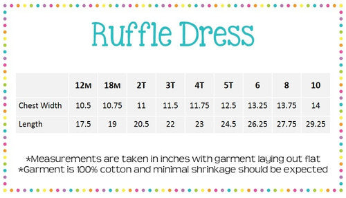 Ruffle dress size chart