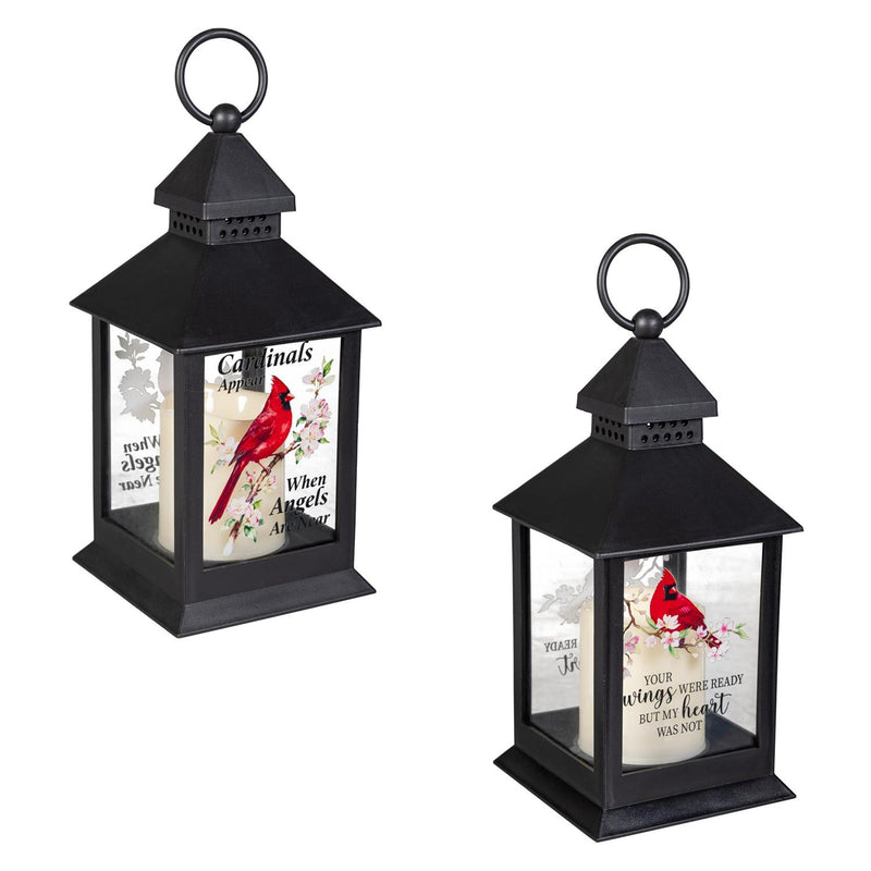Cardinal Memorial LED Table Décor Lantern with Flickering Flame