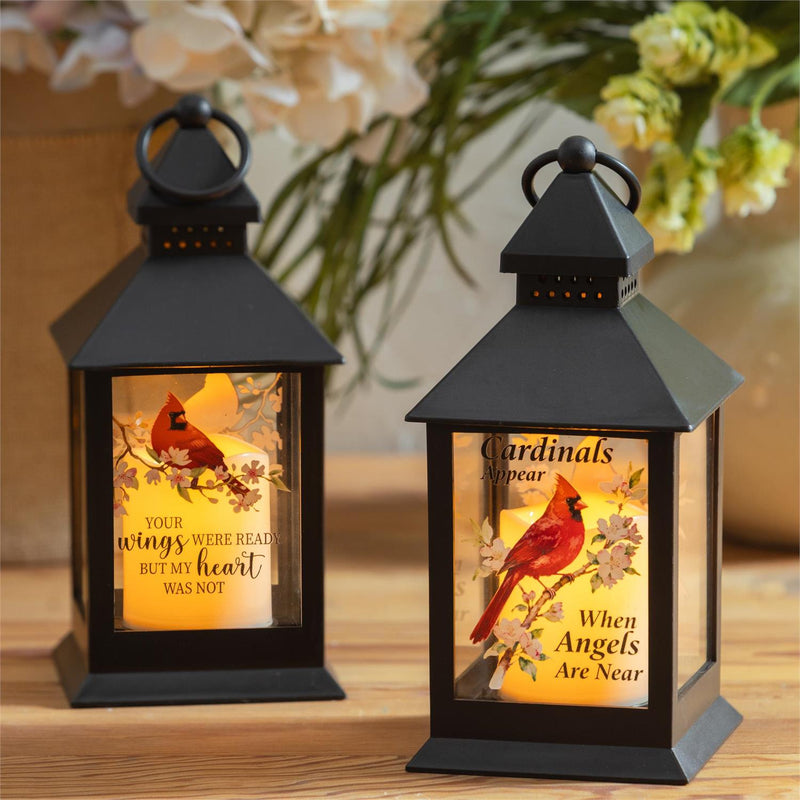 Cardinal Memorial LED Table Décor Lantern with Flickering Flame