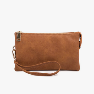 Riley Crossbody/Wristlet in Brown - Monogrammable