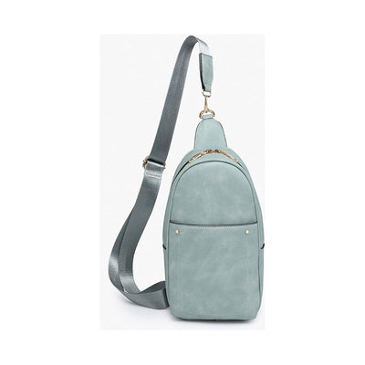 Teal Pamela Double Zip Sling Bag - Monogrammable