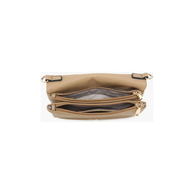 Phiona Studded Flapover Crossbody Off White - Monogrammable