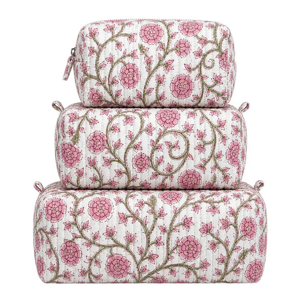 Pink and Green Floral Quilted 3 in 1 Set