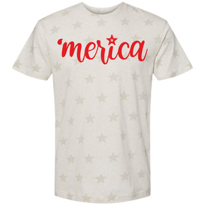 'Merica - Puff Vinyl on Code Five Tee Shirt