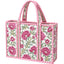 Pink/Teal Floral Quilted Large Tote