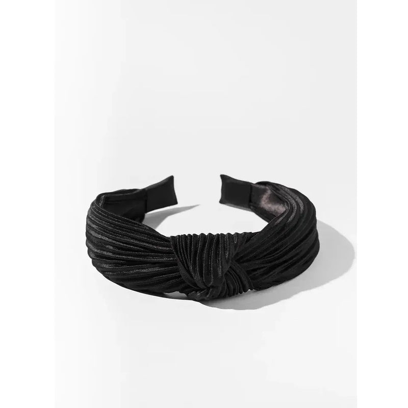 Pleated Twist Headband - Black