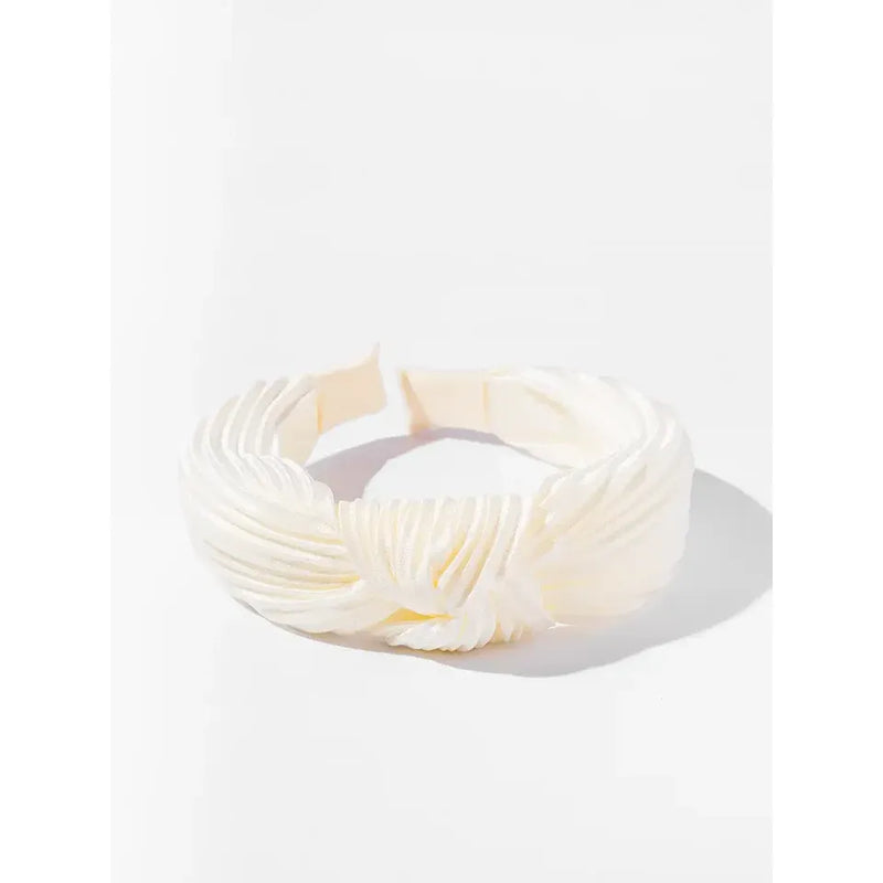 Pleated Twist Headband - Cream