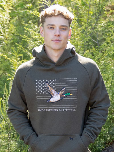 Men's American Duck Camo Hoodie - Simply Southern - Adult