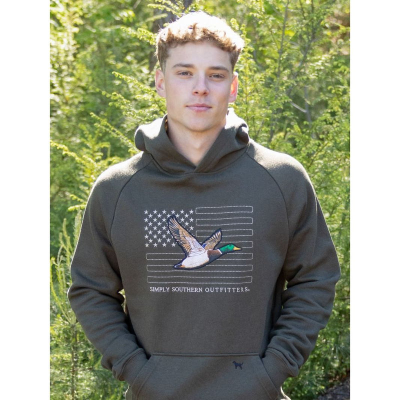 Men's American Duck Camo Hoodie - Simply Southern - Adult