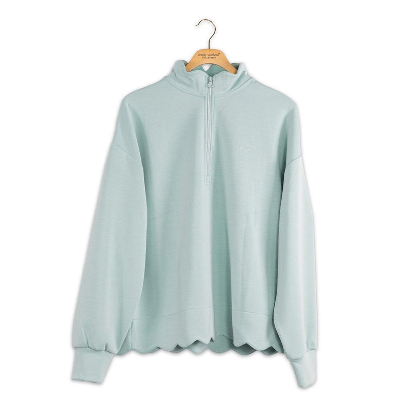 Simply Southern Scalloped Pullover Top - Harbor