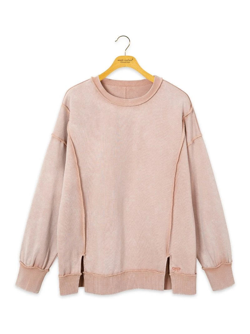 Simply Southern Mineral Wash Sweatshirt- Fawn