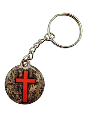 Tap to Pray - Prayer Tag Keychains - Forest Camo + Cross