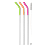 Neon Lime/Orange/Berry Reusable Straw Set (40oz Mega Mug) - Swig Life