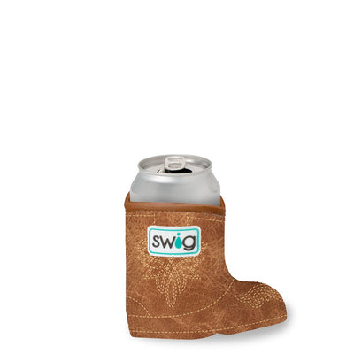 Saddle Stitch Cognac Can Coolie- Swig Life