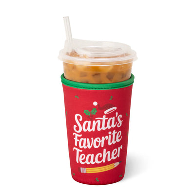 Santa's Favorite Teacher Iced Cup Coolie- Swig Life Medium