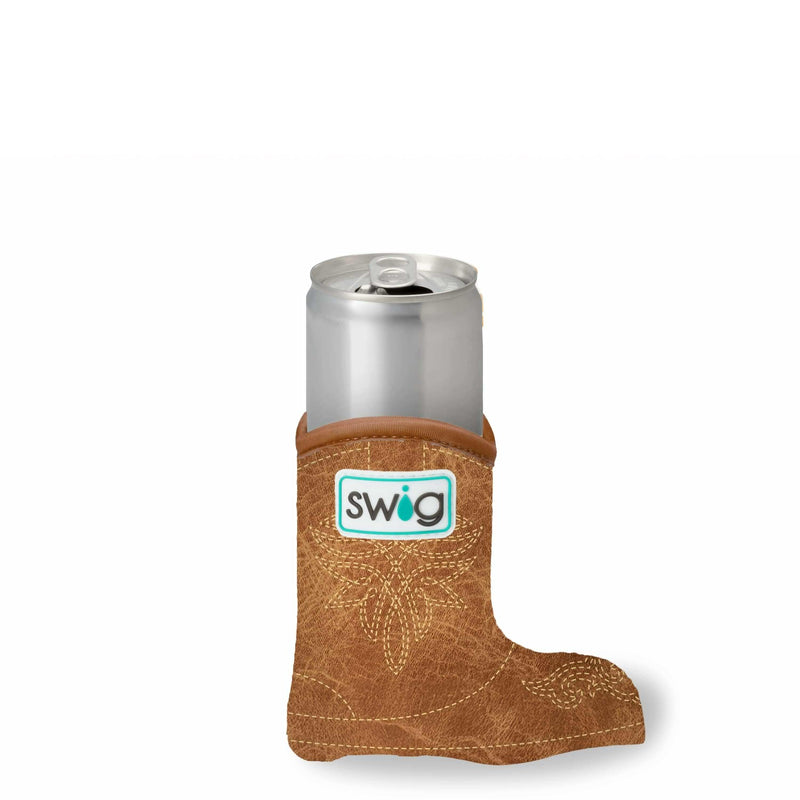 Saddle Stitch Cognac Slim Can Coolie- Swig Life