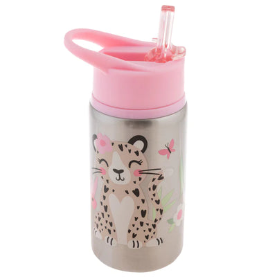 Leopard Flip Top Stainless Steel Bottle