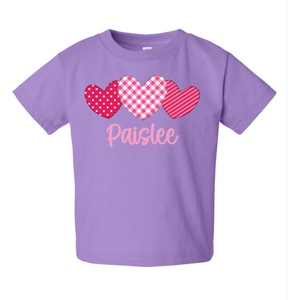 Heart Trio Valentines Day Kids Printed Tee