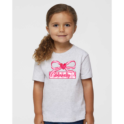 Bow Valentines Day Kids Printed Tee