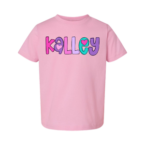 Girl Name Valentines Day Kids Printed Tee