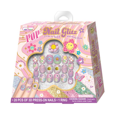 Groovy Flower Pop Nail Glitz - Kids