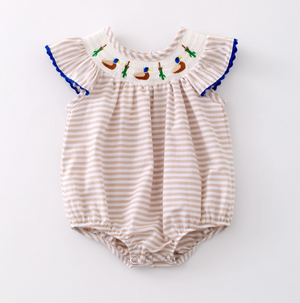 Mallard Smocked Baby Romper - Clover Cottage