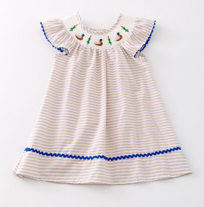 Mallard Smocked Girls Dress - Clover Cottage