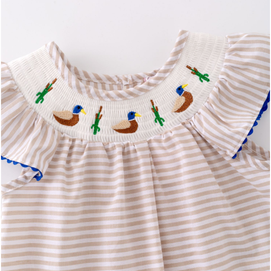 Mallard Smocked Girls Dress - Clover Cottage
