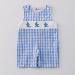 Blue Cottontail Smocked Baby Jon Jon - Clover Cottage