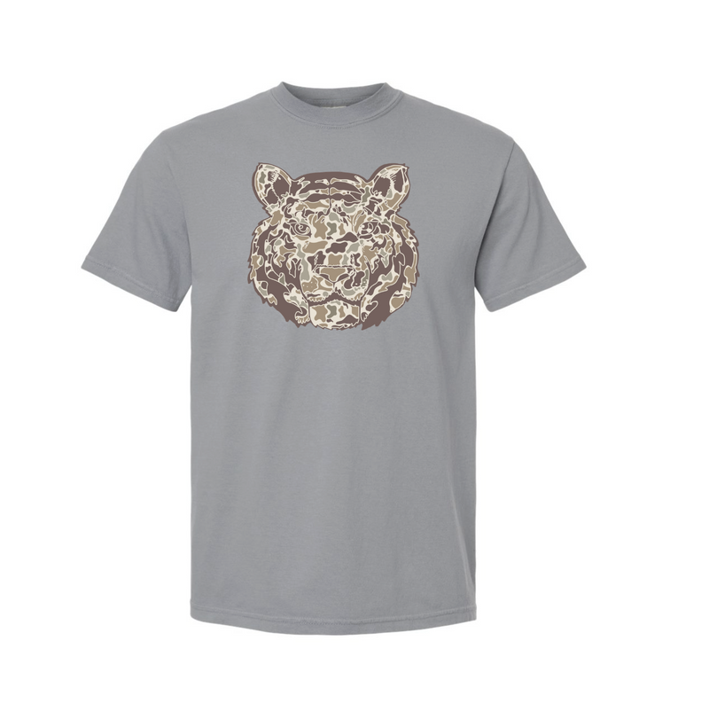 Duck Camo Tiger Comfort Color Tshirt- Thomas Tigers- Grey