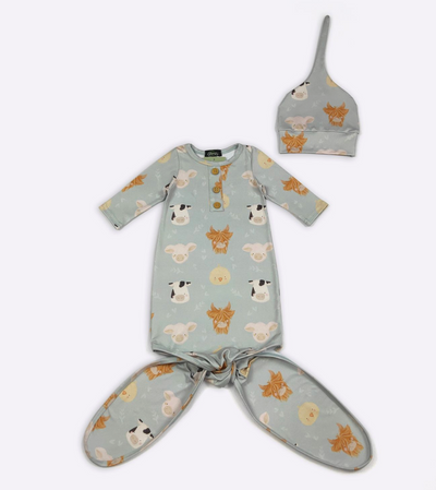 Baby Barnyard Gown & Hat Set – Clover Cottage