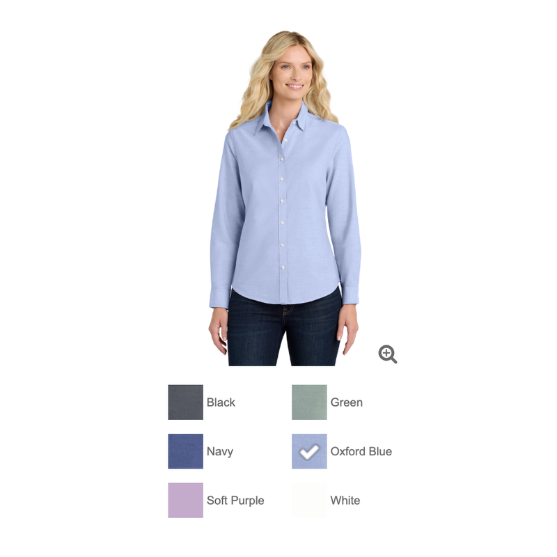 MTPS Port Authority® Women's SuperPro™ Oxford Shirt LS58- Embroidered