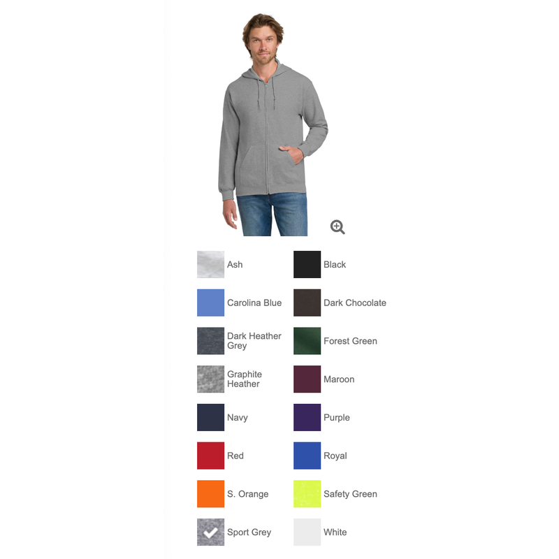 MTPS Gildan® Heavy Blend™ Full-Zip Hooded Sweatshirt 18600 - Embroidered