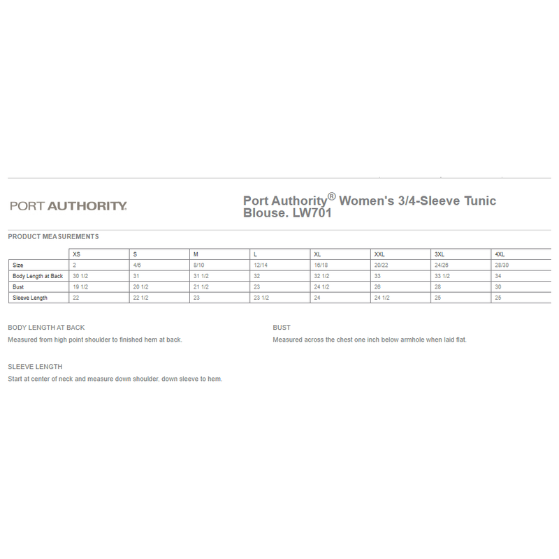 FCB Port Authority 3/4 Sleeve Tunic Blouse - Navy