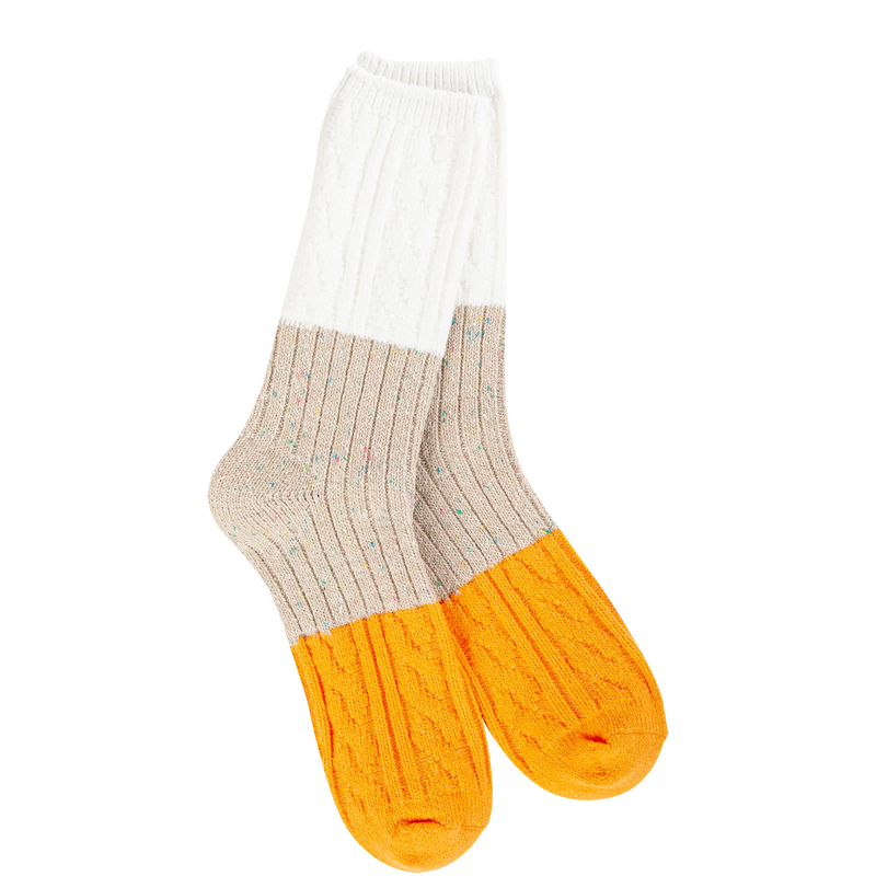 Weekend Confetti Cable Crew - World's Softest Socks for Women
