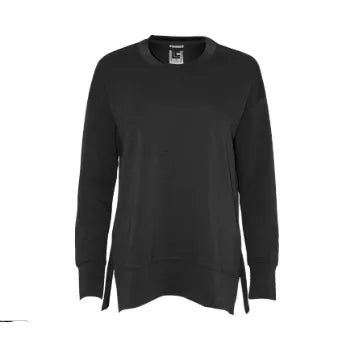Black - Modal Spandex High Low Crewneck