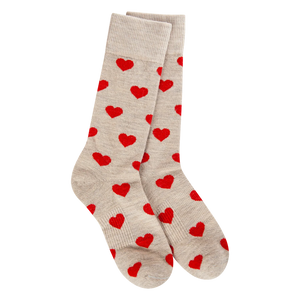 Oatmeal Heart Woods Crew - World's Softest Socks for Women